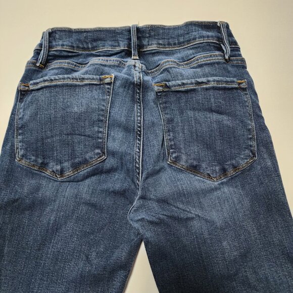 Frame Dark Wash Low Rise Le Skinny De Jeanne Release Stagger Hem - Picture 3 of 6